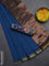 Bengal soft cotton saree cs blue with plain body and zari woven border