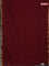 Bengal soft cotton saree maroon and blue with plain body and zari woven border