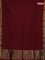 Bengal soft cotton saree maroon and blue with plain body and zari woven border
