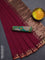 Bengal soft cotton saree magenta pink and teal green with plain body and zari woven border