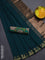 Bengal soft cotton saree peacock green with plain body and zari woven border