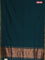 Bengal soft cotton saree peacock green with plain body and zari woven border