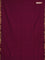 Bengal soft cotton saree dark magenta pink and violet with plain body and zari woven border
