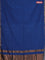 Bengal soft cotton saree blue and dark mustard with plain body and zari woven border