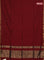Bengal soft cotton saree maroon and blue with plain body and zari woven border