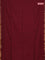 Bengal soft cotton saree deep maroon and blue with plain body and zari woven border