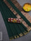 Bengal soft cotton saree dark green and deep maroon with plain body and zari woven border