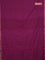 Bengal soft cotton saree dark magenta pink and blue with plain body and zari woven border
