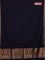 Bengal soft cotton saree navy blue and maroon with plain body and zari woven border