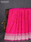 Banarasi semi mushru silk saree pink with allover self emboss and zari woven border