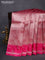 Banarasi katan silk saree pink with allover zari woven brocade weaves and zari woven butta border