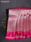 Banarasi katan silk saree pink with allover silver zari woven brocade weaves and zari woven butta border