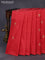 Banarasi katan silk saree red with zari woven buttas in borderless style