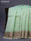 Banarasi organza silk saree pastel green shade with thread & zari woven buttas and banarasi style border