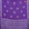 Batik cotton saree violet with allover sequin work & batik butta prints and printed lace work border