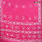 Batik cotton saree pink with allover sequin work & batik butta prints and printed lace work border