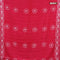 Batik cotton saree reddish pink with allover sequin work & batik butta prints and printed lace work border