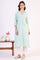 Blue Schiffli Embroidered Straight Rayon Kurta