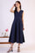 Blue Dyed Flared Pure Cotton Dress