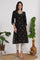 Black Bandhani Printed Pure Cotton Straight Kurta