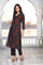 Black Floral Embroidered Straight Crape Kurta