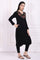Black Embroidered Straight Acrylic Winter Kurta