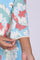Blue Ikkat Lace Trim Straight Kurta