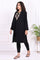 Black Embroidered Straight Woven Coat