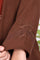 Brown Solid Embroidered Straight Coat