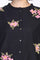 Black Embroidered Floral Thread Work Straight Kota Tunic