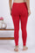 Red Solid Cotton Lycra Tights