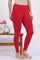 Red Solid Cotton Lycra Tights