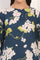 Navy Blue Floral Printed Straight Pure Cotton Kurta and Straight Pants Co-ord Set