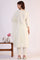White Embroidered Lace Straight Pure Cotton Kurta & Straight Pant With Dupatta Set