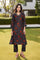 Black Floral Printed Tape Detail A Line Crape Kurta with Pant and Dupatta Set
