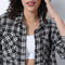 Checkered Boxy Crop Shirt