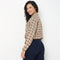 Checkered Boxy Crop Shirt