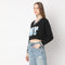 Boxy Fit V-Neck Raw Edge Hem Cropped Sweat Tee