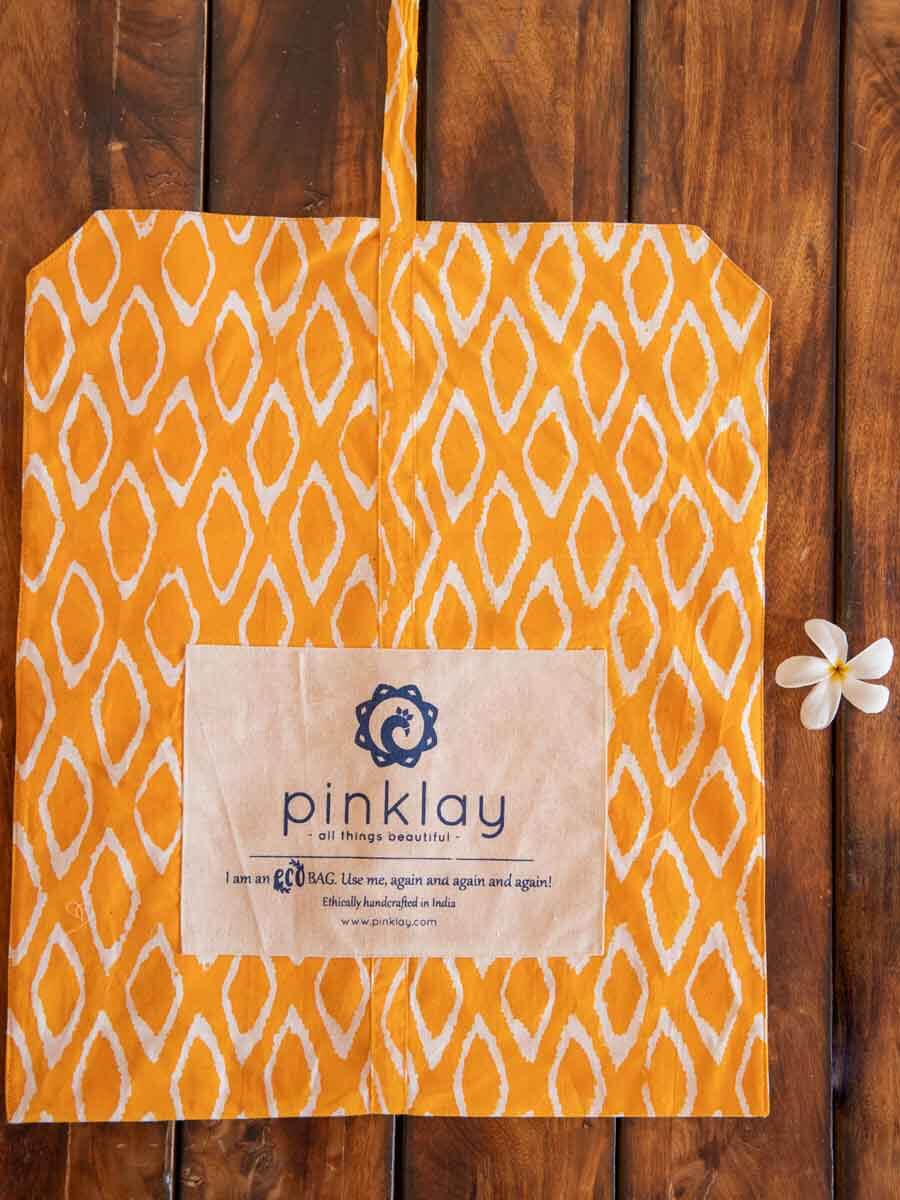 Yellow Ikat Cotton Bag