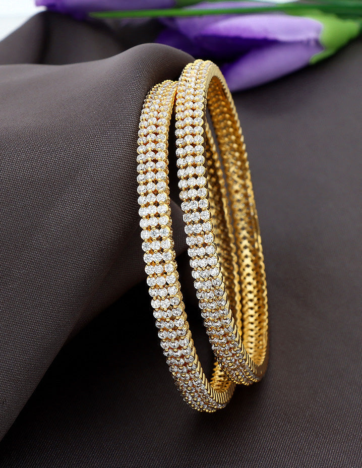 Designer Zircon Gold Plated Bangles ZBGL11004