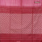 Bamboo silk saree pink and dark magenta with allover tie & dye prints & thread stripe pattern in borderless style