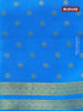 Pure mysore silk saree purple and cs blue with allover zari checked pattern and zari woven border