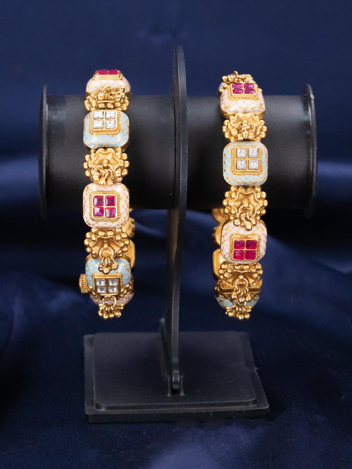 Buy Gold Plated Pearls Cluster Bracelet by Just Shradha's Online at Aza  Fashions.