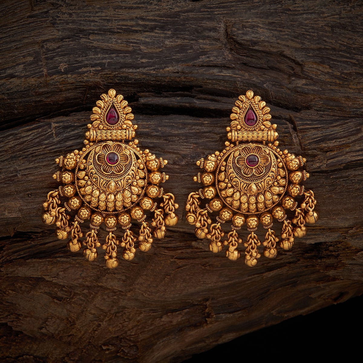 Antique Gold Finish Contemporary Party Wear Laxmi jhumka 5977N Earrings