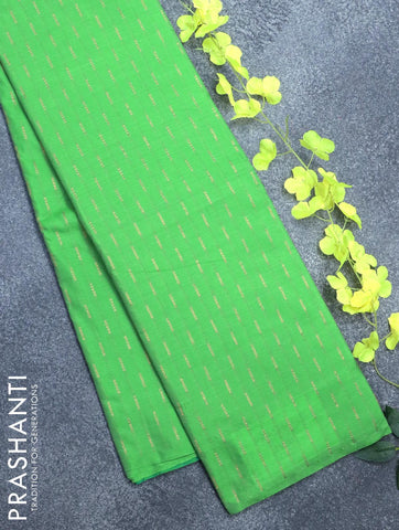 Arani semi silk saree light green and dual shade of blue with copper zari woven butta weaves in borderless style