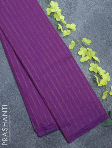 Arani semi silk saree purple and dual shade of greenish blue with allover copper zari weaves in borderless style