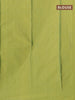 Arani semi silk saree yellow and dual shade of green with allover copper zari weaves in borderless style
