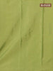 Arani semi silk saree yellow and green shade with allover silver zari weaves in borderless style
