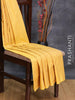 Arani semi silk saree yellow with allover copper zari weaves in borderless style