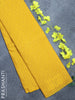 Arani semi silk saree yellow with allover zari woven weaves in borderless style